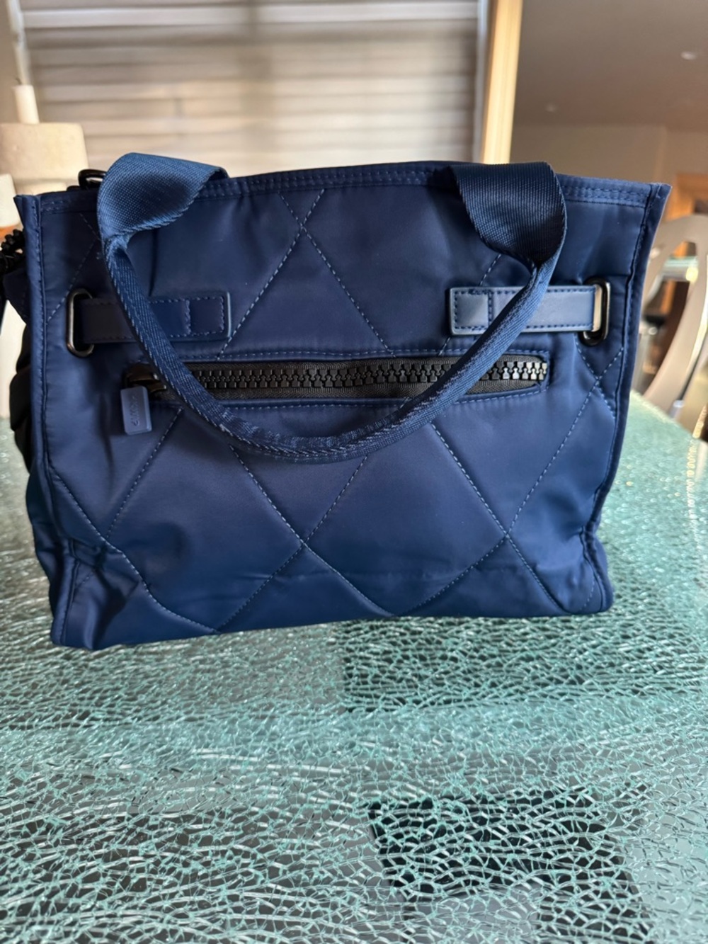 IHKWIP Navy Quilted Tote Bag with Braided Strap - Picture 2 of 9